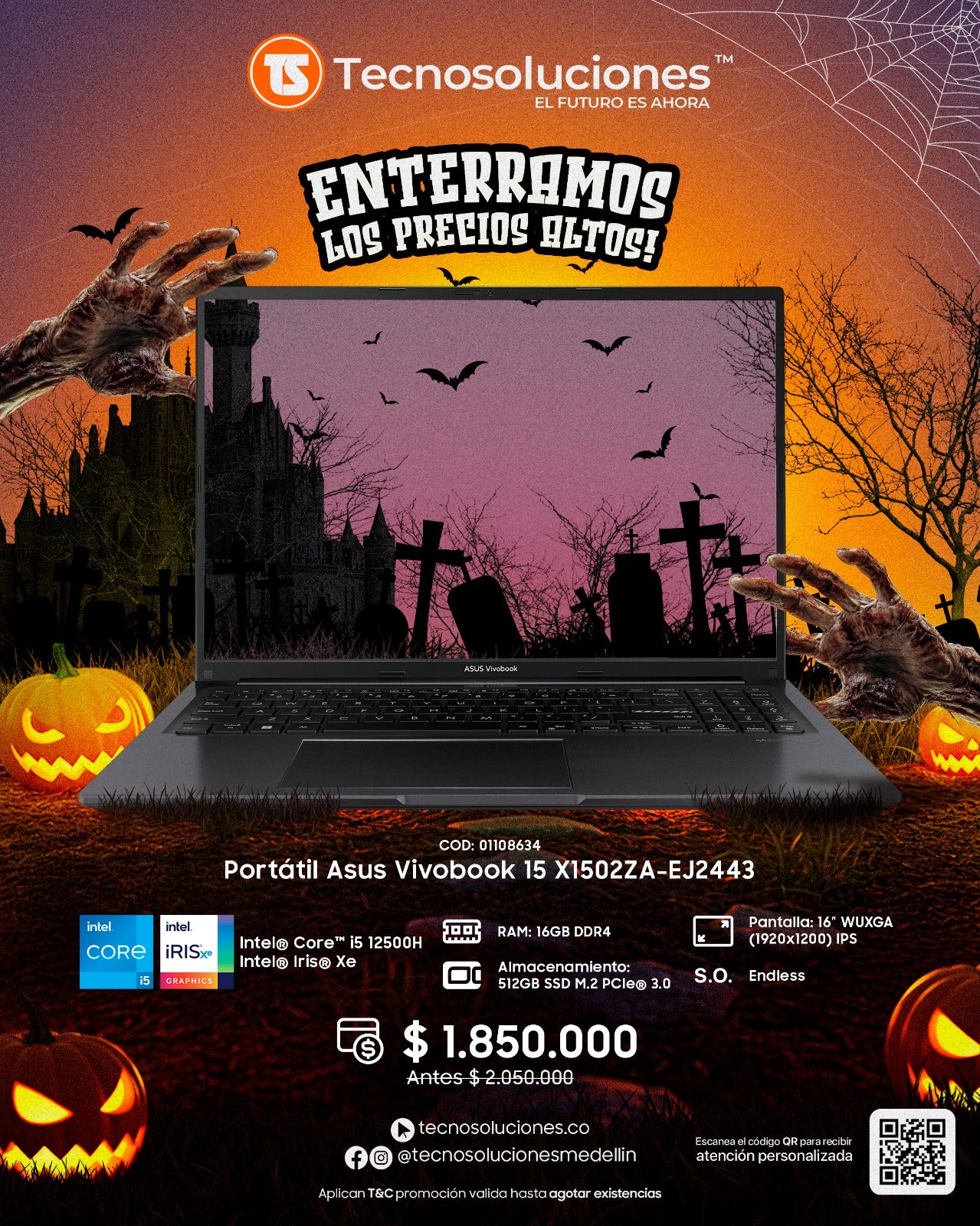 Portátil Asus X1502ZA-EJ2443 CI5 12500H