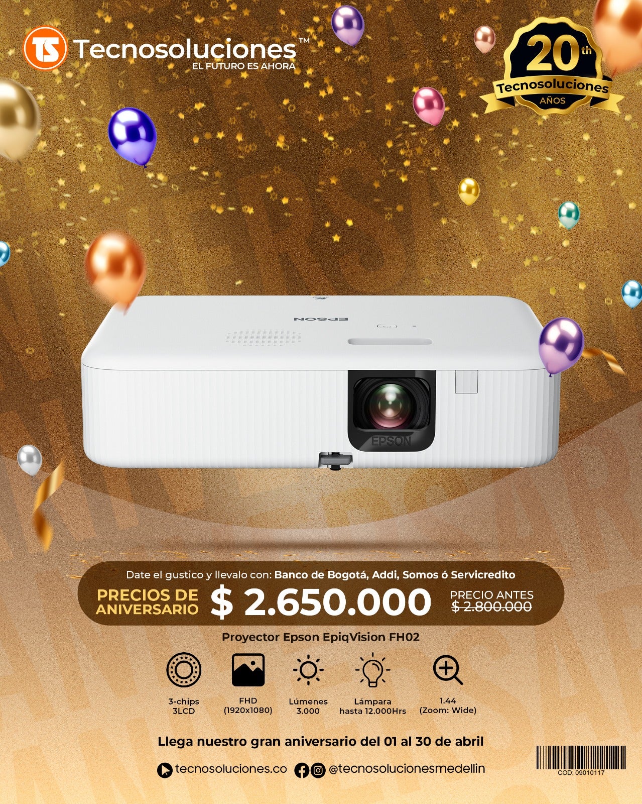 Video Proyector Epson EpiqVision FH02