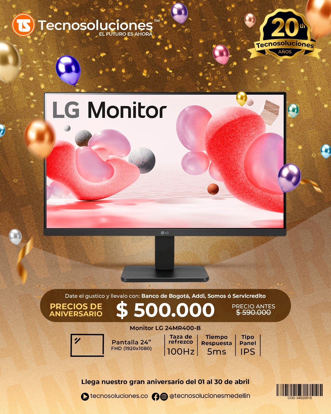 Monitor LG LED FHD 24”