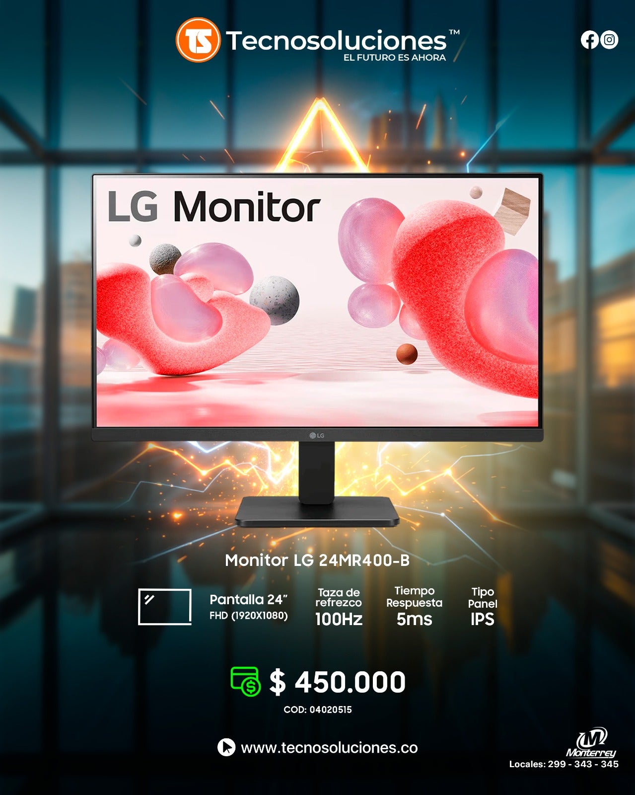 Monitor LG LED FHD 24”