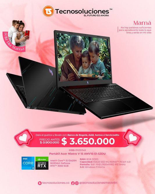 Portátil Acer Nitro V ANV15-41-R8LZ Ryzen 5 7535HS