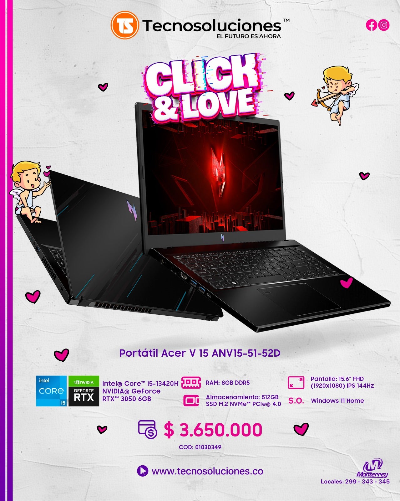 Portátil Acer Nitro V ANV15-41-R8LZ CI5 13420H