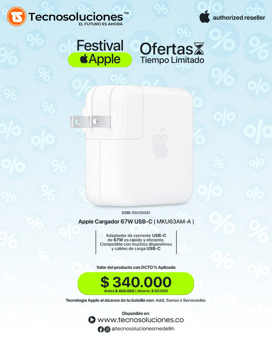 Cargador Apple 67W USB-C