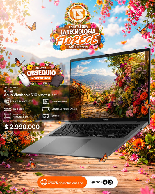 Portátil Asus Vivobook S16 Ryzen 9 270