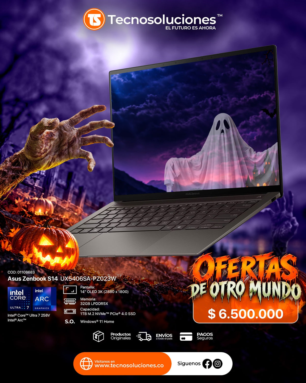 Portátil Asus Zenbook S14 OLED Ultra 7 258V