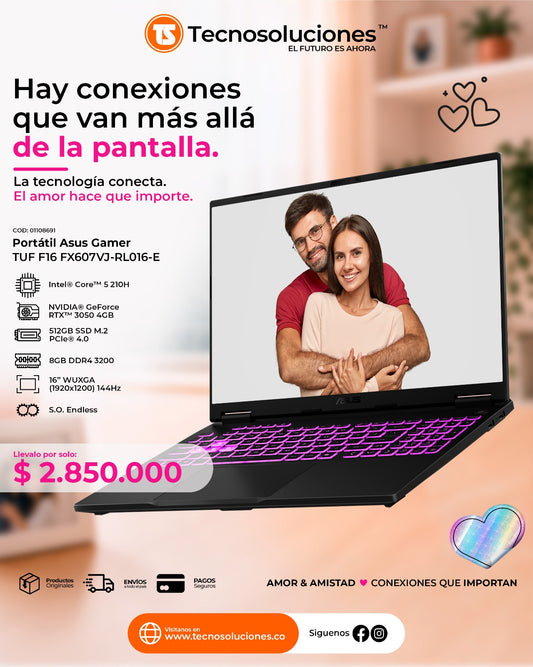 Portátil Asus TUF Gaming F16 Core 5 210H