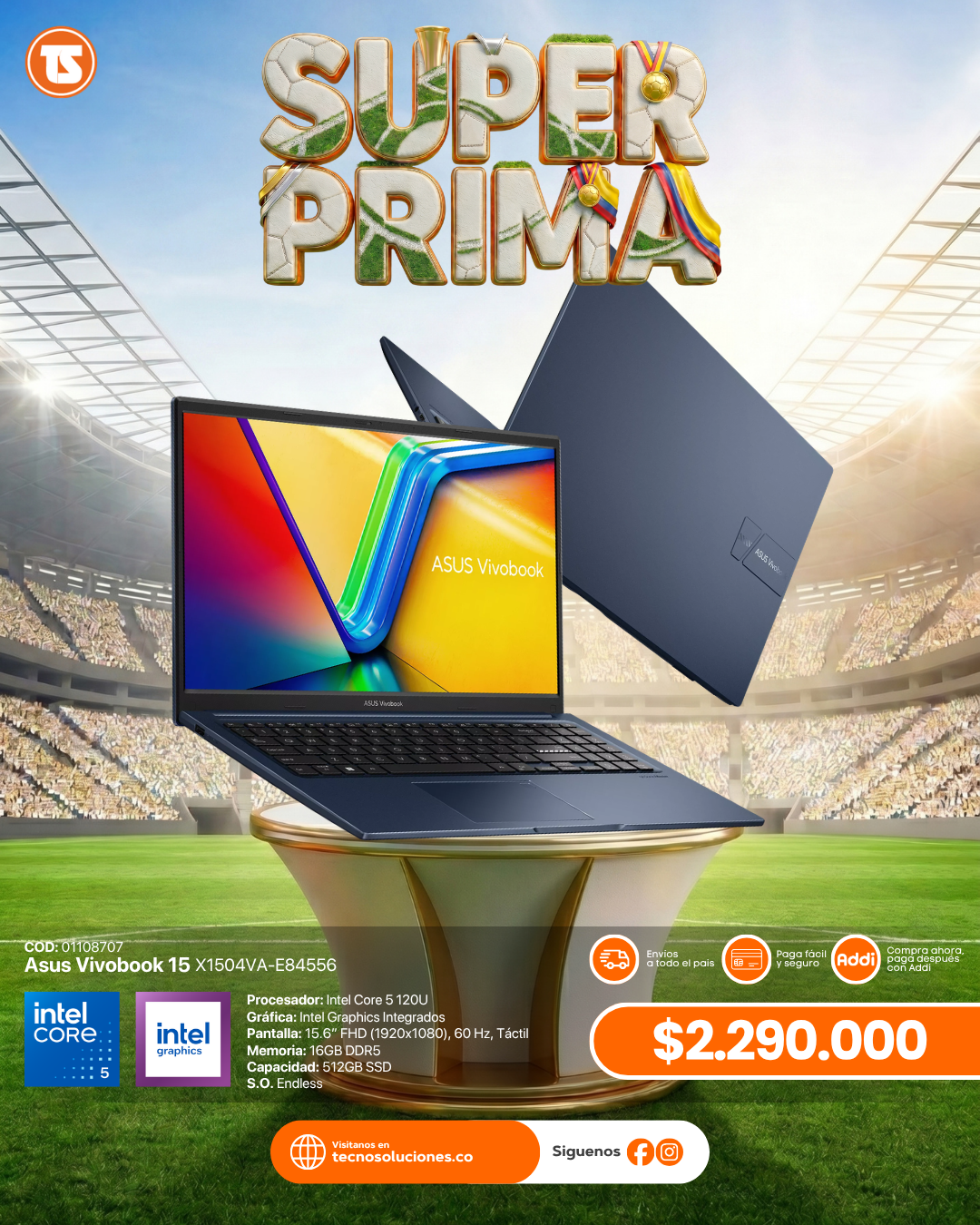 Portátil Asus Vivobook 15 Core 5 120U