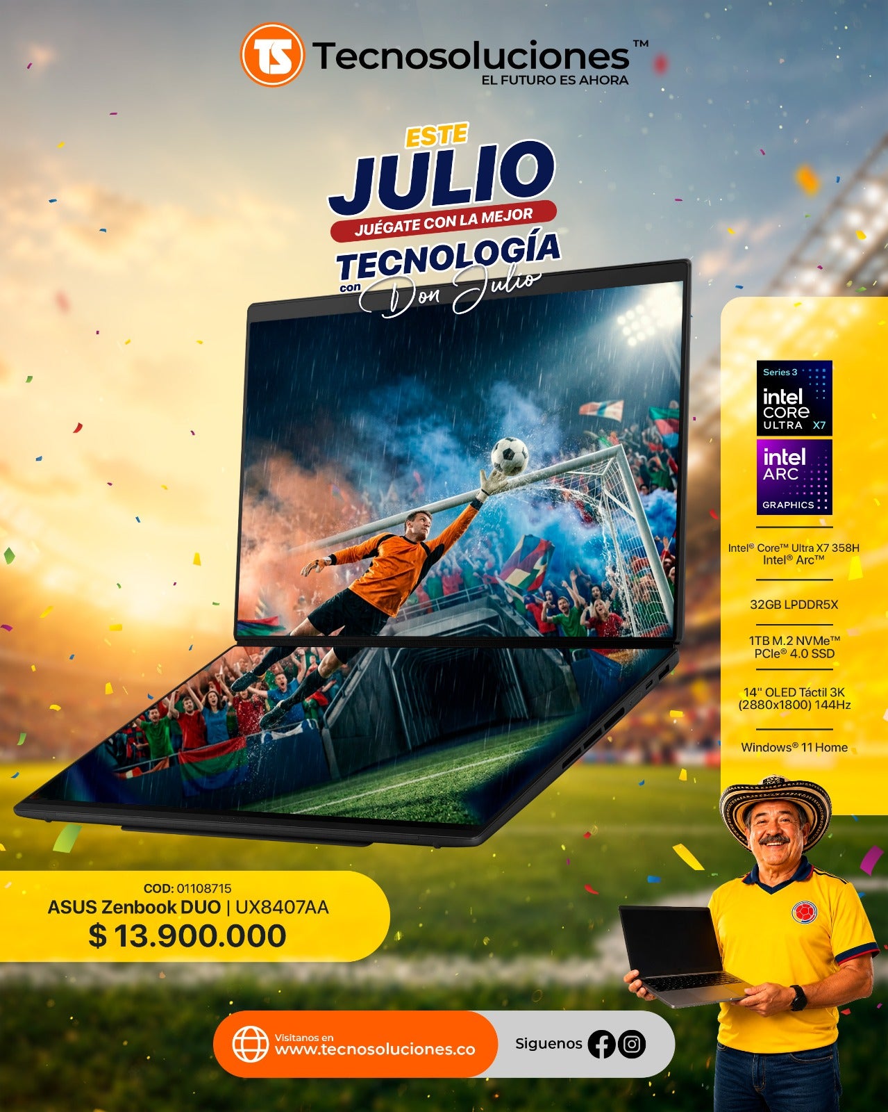 Portátil Asus Zenbook DUO Ultra X7 358H