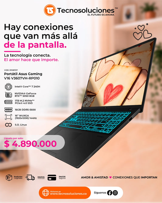 Portátil Asus Gaming V16 Core 7 240H