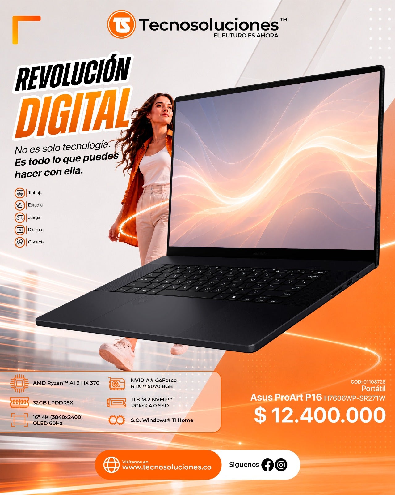 Portátil Asus ProArt P16 Ryzen AI 9 HX 370