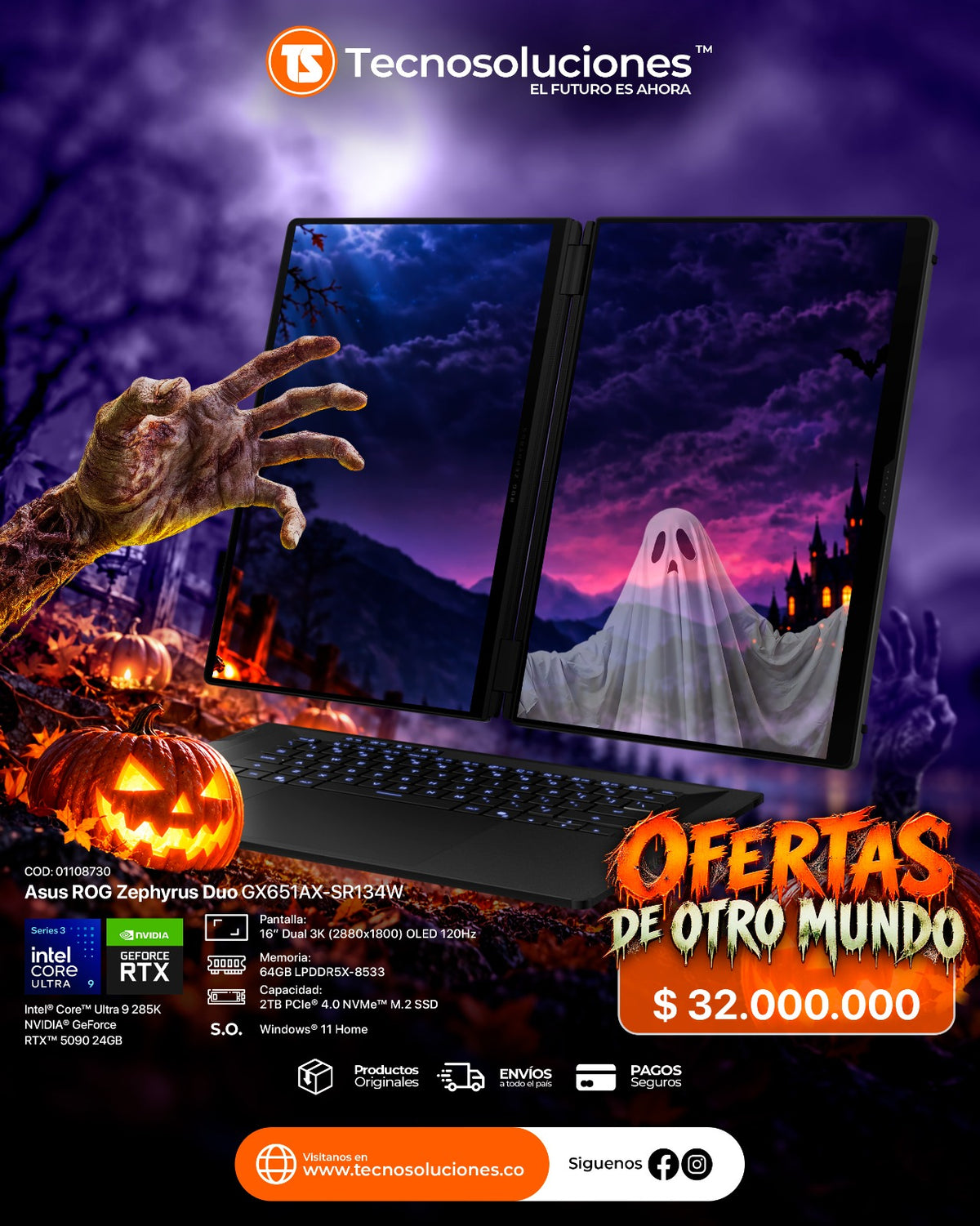 Portátil Asus ROG Zephyrus Duo Ultra 9 386H