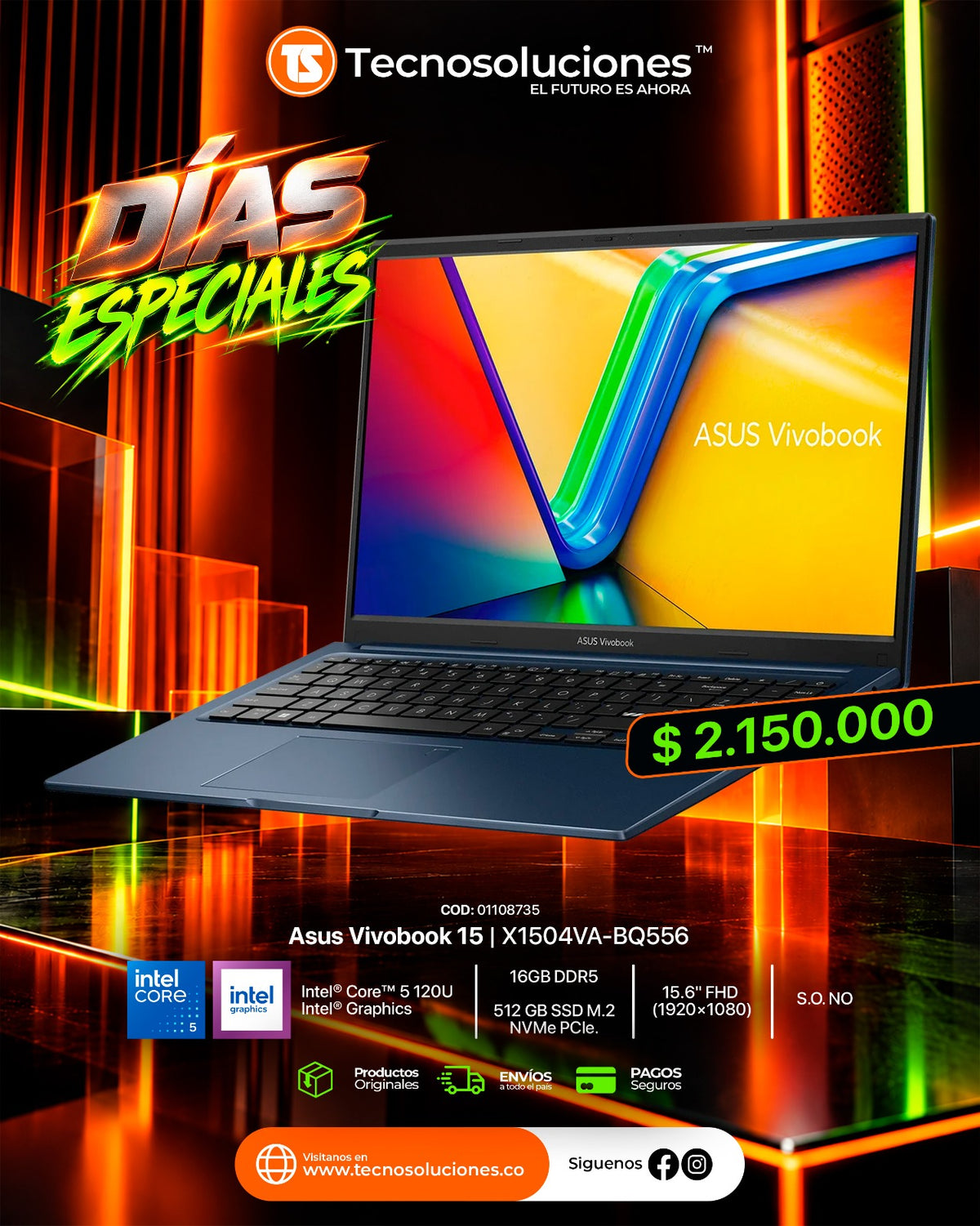 Portátil Asus Vivobook 15 Core 5 120U