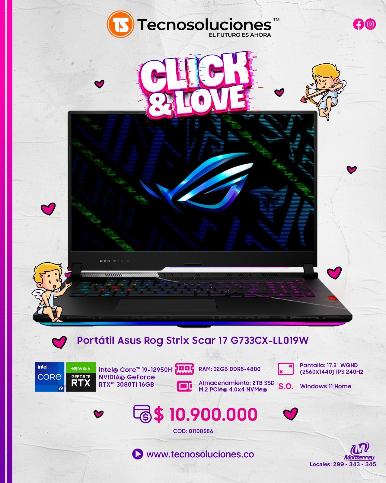 Portátil ASUS G733CX-LL019W CI9 12950H