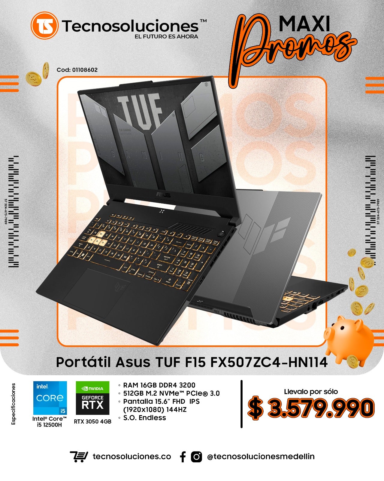 Portátil Asus FX507ZC4-HN114 CI5 12500H