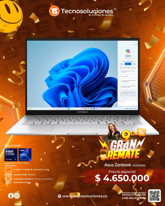 Portátil Asus Zenbook 14 Ultra 7 155H