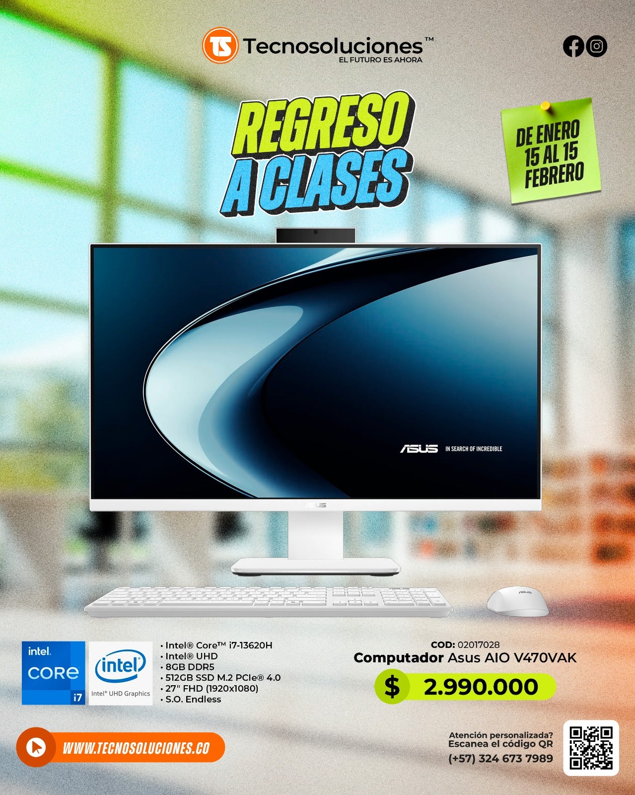 Computador Asus V400 AIO CI7 13620H