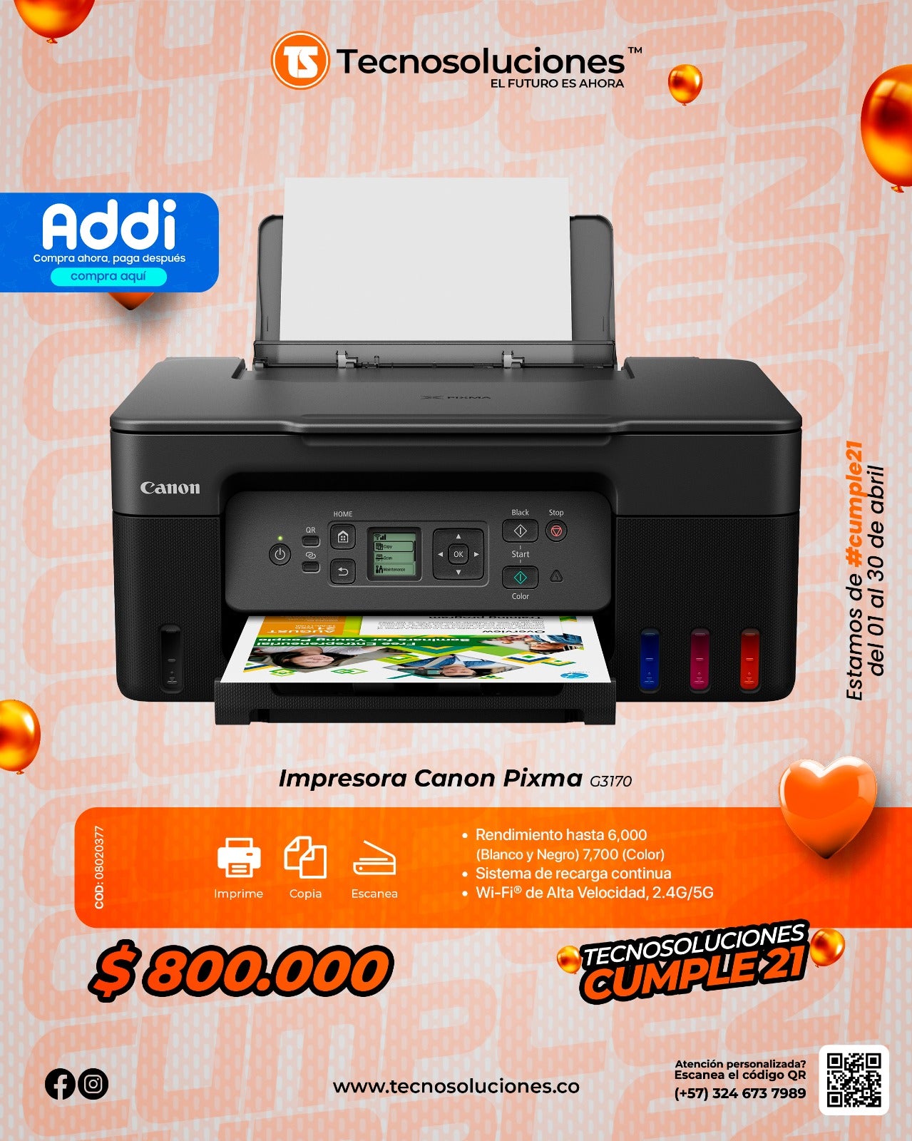 Impresora Canon Pixma G3170