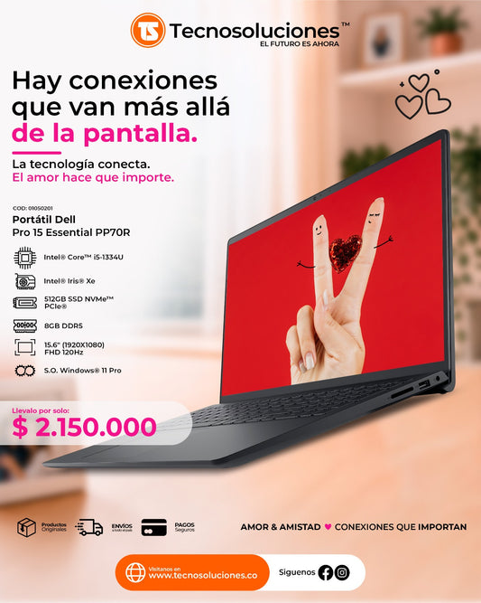 Portátil Dell Pro 15 Essential CI5 1334U