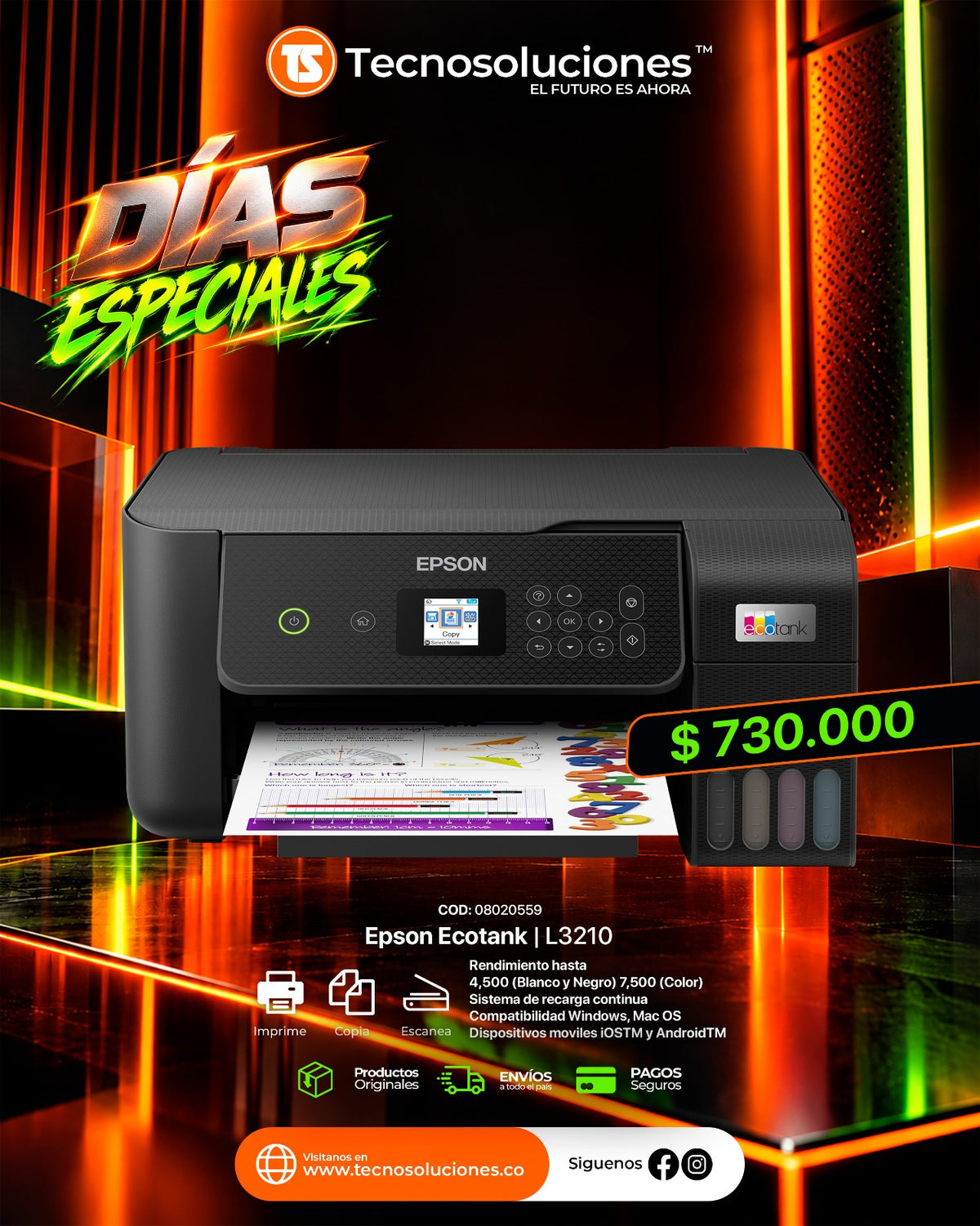 Impresora Epson Ecotank L3210 MFP