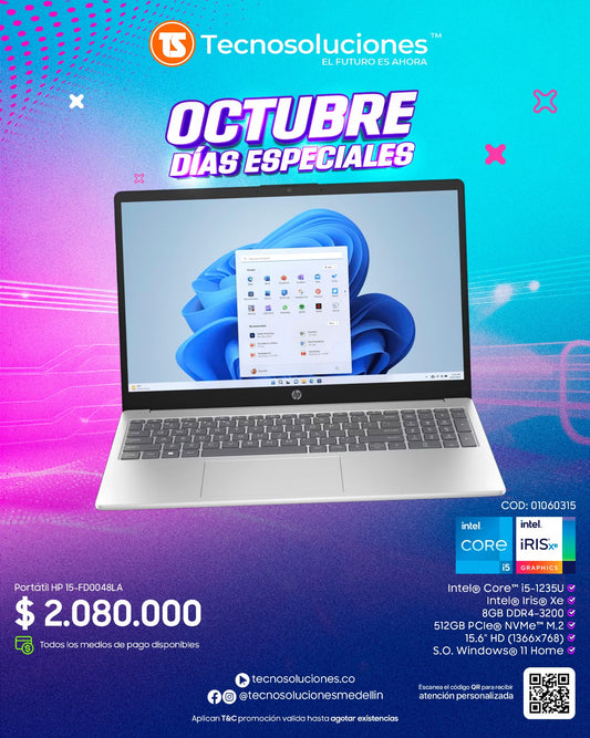 Portátil HP 15-FD0048LA CI5 1235U
