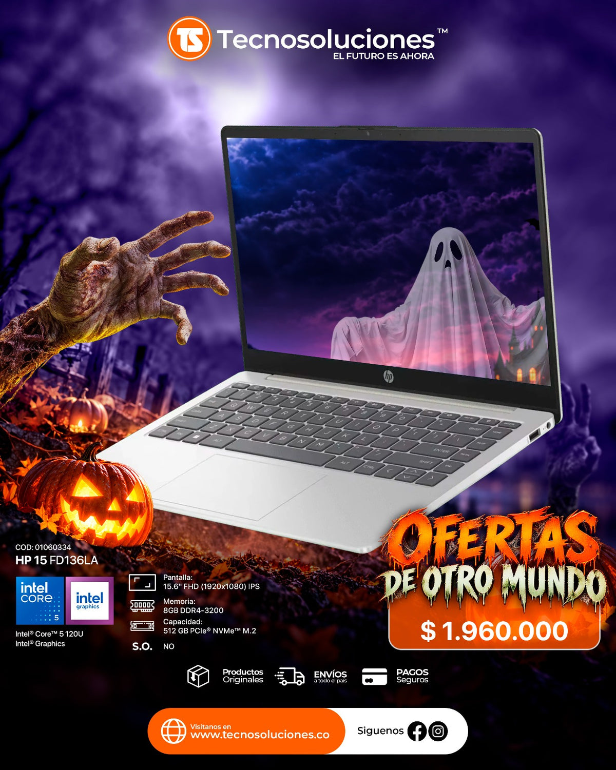 Portátil Hp 15-FD136LA Core 5 120U