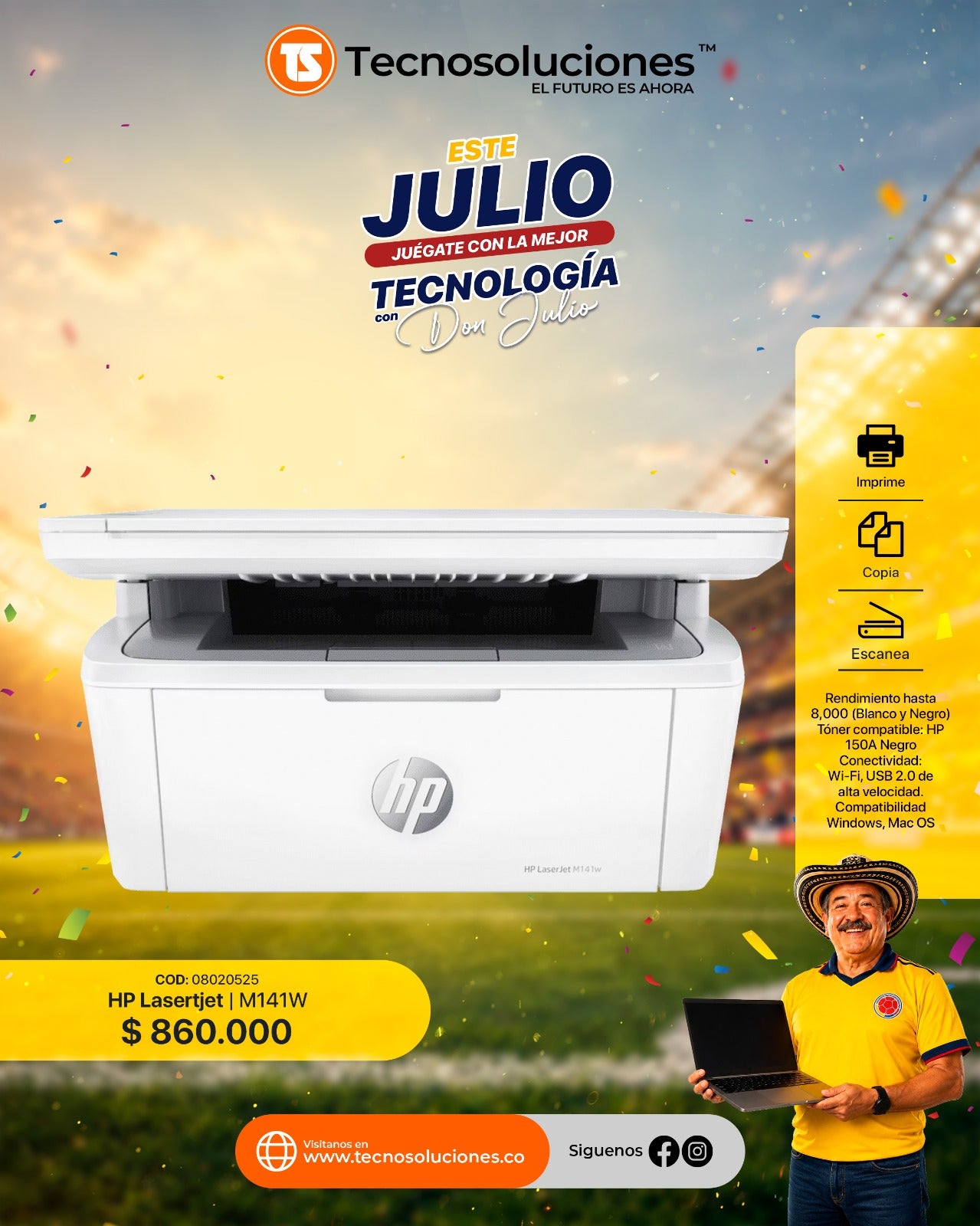 Impresora HP LaserJet M141W