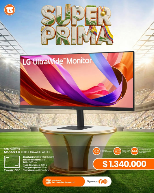 Monitor LG Ultrawide LED 34”