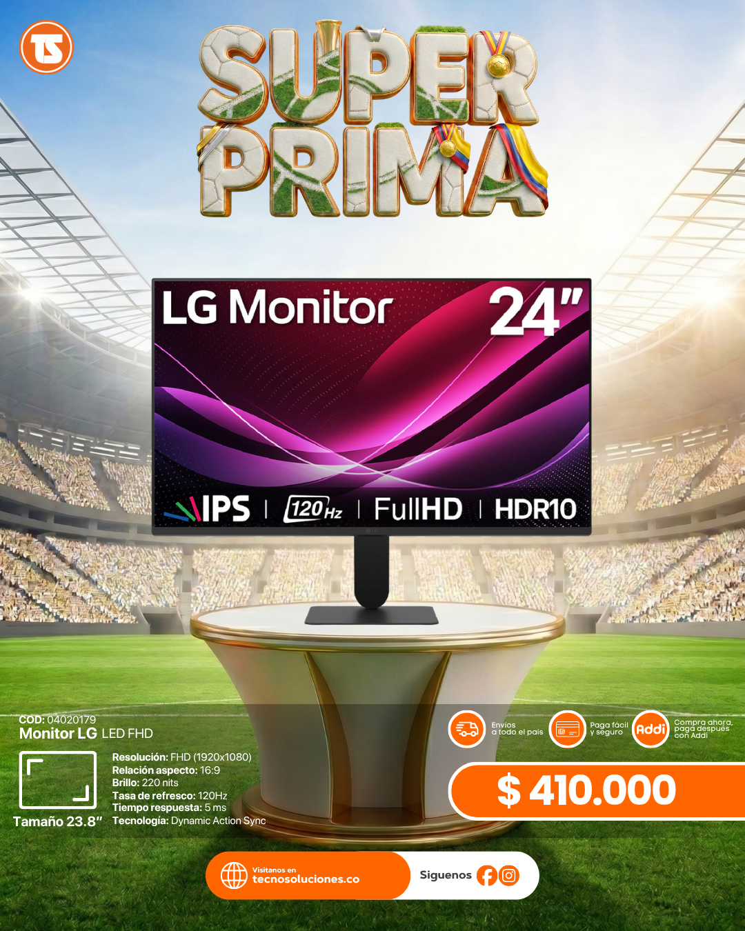 Monitor LG LED FHD 23.8” - 24U411A-B
