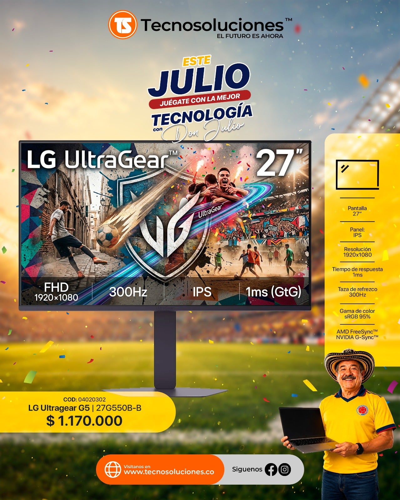 Monitor LG UltraGear G5 FHD 27”