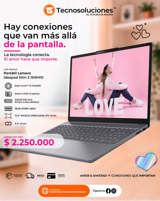 Portátil Lenovo IdeaPad Slim 3 15IRH10 CI5 13420H
