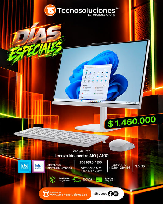 Computador Lenovo IdeaCentre AIO A100 Intel N100