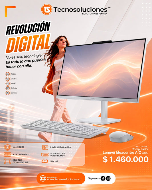 Computador Lenovo IdeaCentre AIO A100 Intel N100