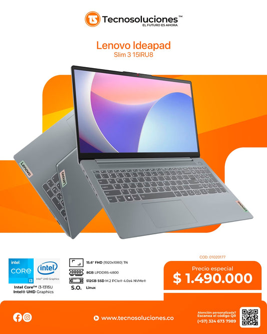 Portátil Lenovo IdeaPad Slim 3 15IRU8 CI3 1315U