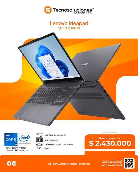 Portátil Lenovo IdeaPad Slim 3 15IRH10 CI7 13620H