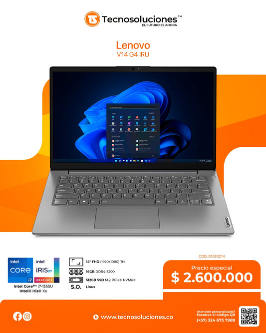 Portátil Lenovo V14 Gen4 IRU CI7 1355U