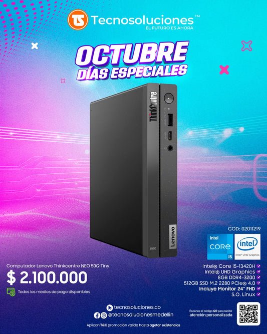 Computador Lenovo ThinkCentre Neo 50Q Tiny CI5 13420H