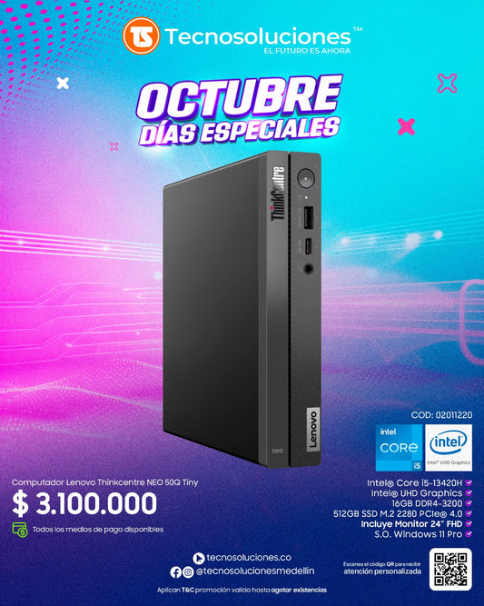 Computador Lenovo ThinkCentre Neo 50Q Tiny CI5 13420H