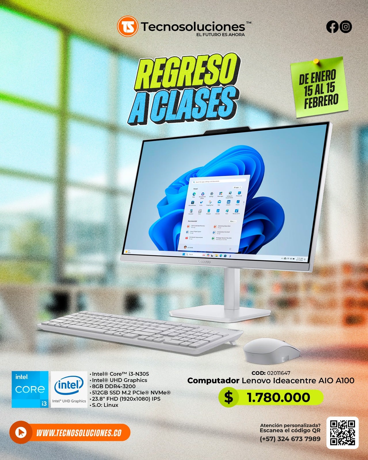 Computador Lenovo IdeaCentre AIO A100 CI3 N305