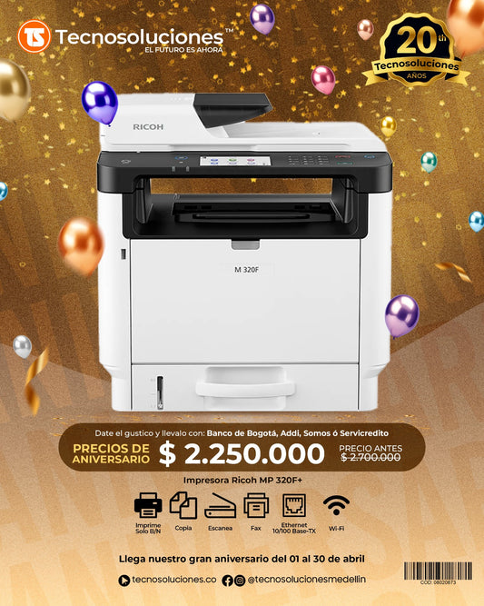 Impresora  Multifuncional RICOH M 320F + Toner