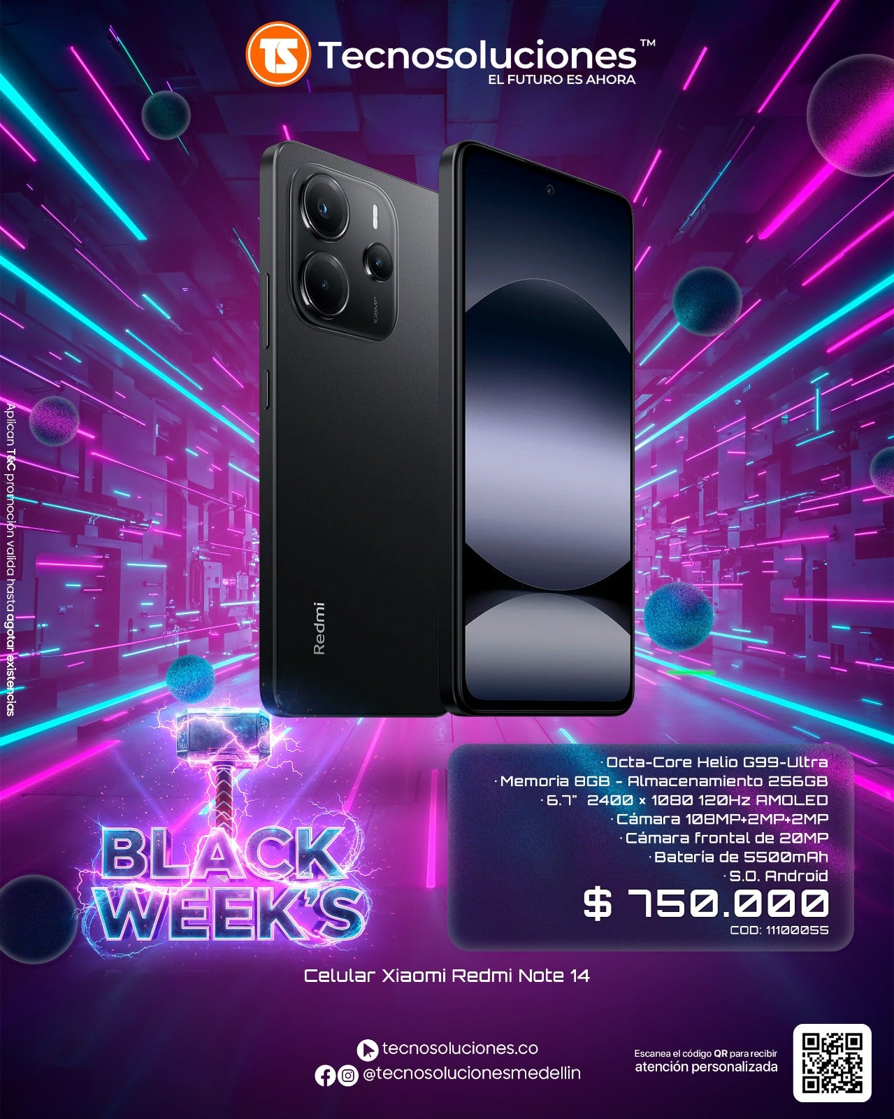 Celular Xiaomi Redmi Note 14