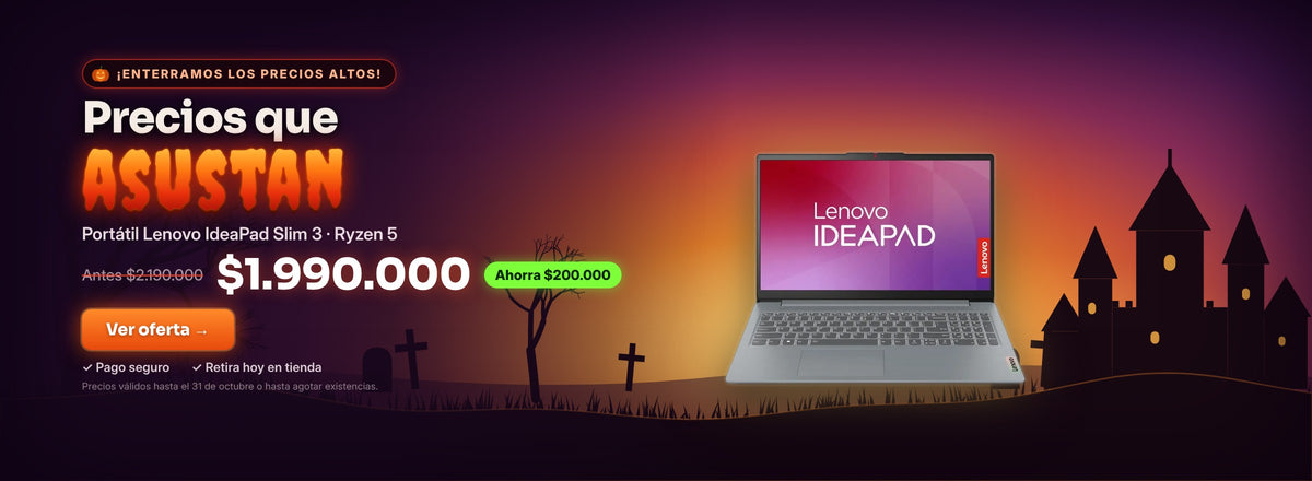 Oferta de Halloween: Portátil Lenovo IdeaPad Slim 3 Ryzen 5 a $1.990.000, antes $2.190.000