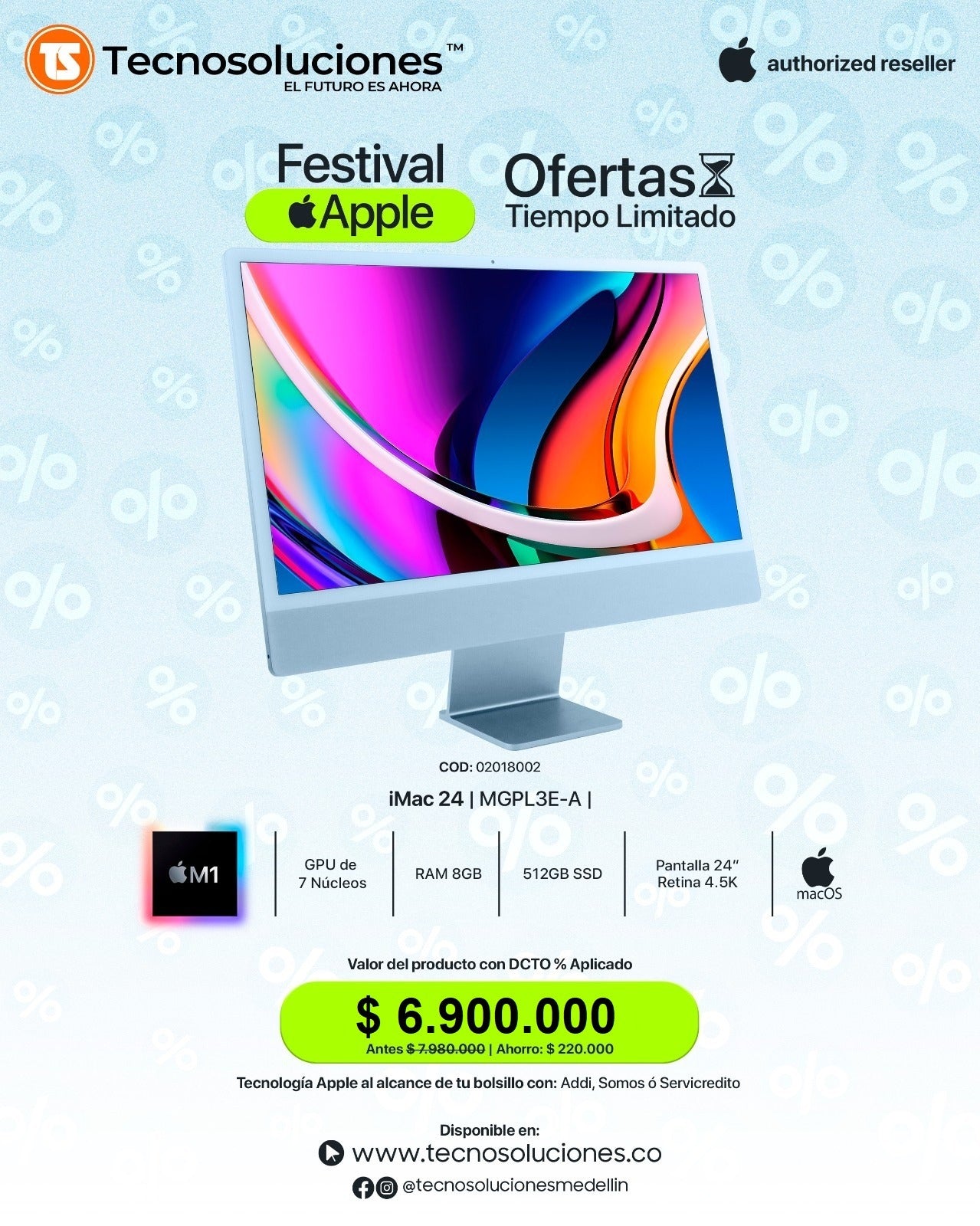 Computador Apple AIO IMac Chip M1